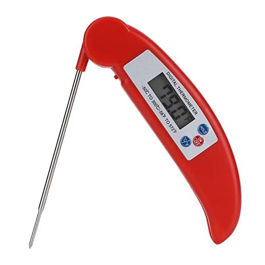 Vikbar mattermometer, bärbar digital köketermometer med hög noggrannhet och stor LCD-bakgrundsbelysning för mätning av temperaturen på biff, grillad, fisk, kalkon, vin, mjölk och vatten