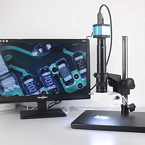 18MP HDMI USB Industrial Digital Video Microscope Camera 120X 180X 300X + 144 LED Lights Lamp for Jewelry Phone Repair Tool Kit (Colour: Rotating Bracket Magnification: 300X) (Rotating Bracket 180X) - Image 4