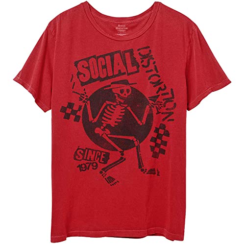 Image of Social Distortion Speakeasy Checkerboard Official Tee T-Shirt Mens Unisex (X-Large) Red