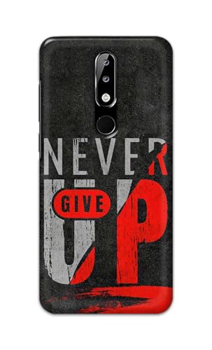 Image of Printed Hard Back Cover for Nokia 5.1 Plus | Nokia 5.1+ Back Cover (Never Give Up) -190724(DP)