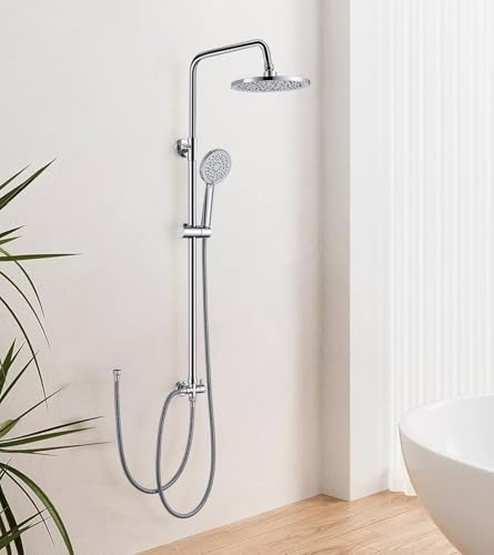 Colonne de Douche sans Mitigeur, Bevankly Ensemble de Douche en Acier Inoxydable pour Baignoire Système de Douche Réglable en Hauteur pour Salle de Bain...