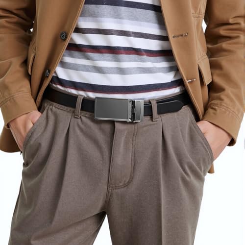 Automatic Zinc Alloy Belt Buckle for Men Modern Slide Clasp Adjustable Ratchet Accessory