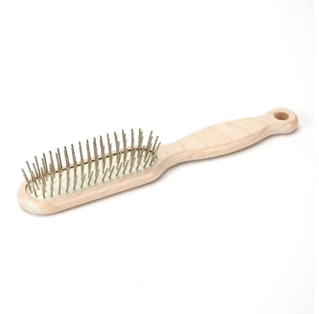 Dog Grooming Beachwood Handle Oblong or Oval Pin Brushes Profressional Grade (Oblong)