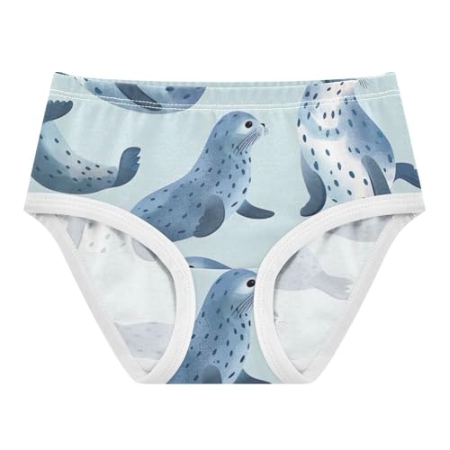 Toddler Briefs, Seal Blue Cotton Underwear Girls, 2T–8 Years