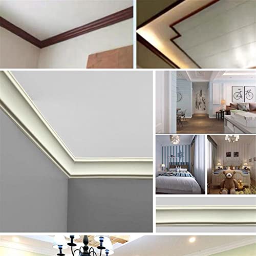 Moldura flexible autoadhesiva de cuarto de bocel para suelo y techo pintable 6