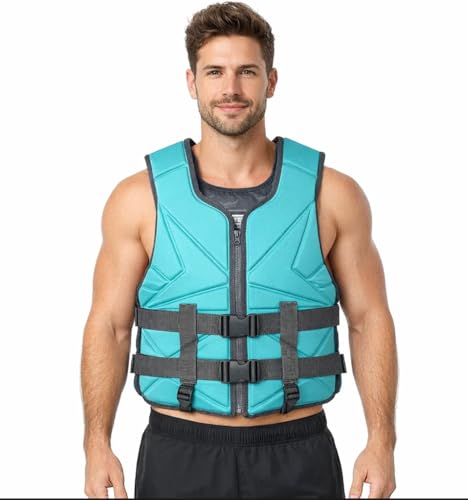 Image of Adult Life Jacket for Swimming, Rafting & Boating | High Buoyancy Safety Vest for Water Sports, Kayaking & Beach Activities | Lightweight & Adjustable Fit