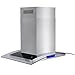 AKDY Stainless Steel Island Mount Kitchen Cooking Range Hood with Tempered Glass, LED Lights and Touch Control Panel (36 in.)