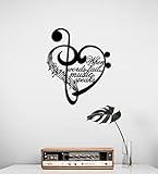Personalized Music Metal Wall Art, Custom Treble Clef Notes Decor, Song Lyric Wall Sculpture for Musician, Unique Music Teacher Gift, Living Room, Bedroom or Classroom Modern Metal Home Decor (Black-14'-Ready Text)