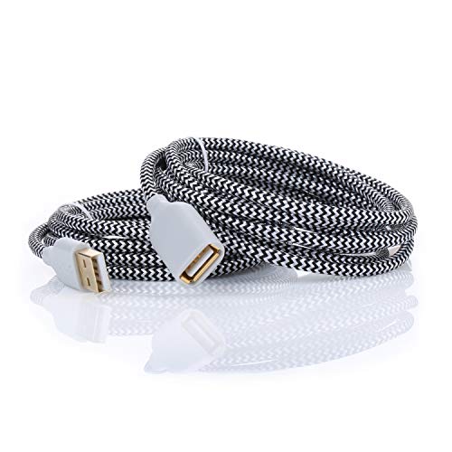 Usb Extension Cable, Okray 2Pack 6Ft Type A Male To A Female Usb 2.0 Extension Cable Data Transfer Extender Cord Nylon Braided With Gold-Plated Connector For Usb Flash Drive/Hard Drive,Printer (White) #TOP6