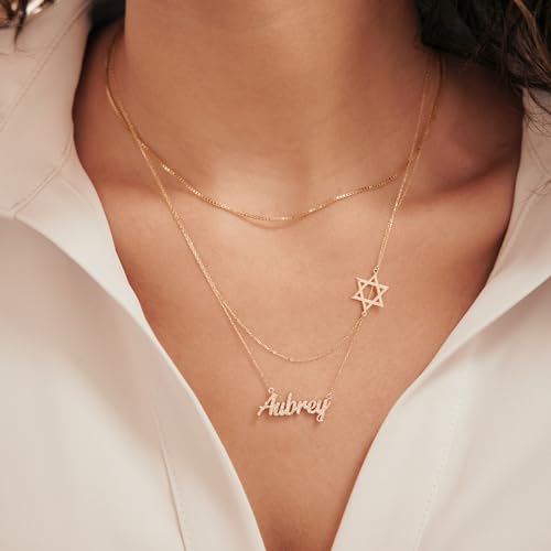 Gelin 14K Solid Gold Tiny Star of David Necklace for Women | Dainty Jewish Pendant Necklace | Gift Idea for Her4