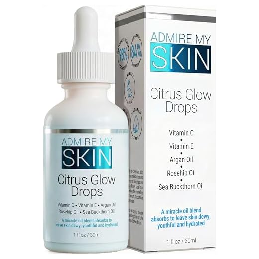 Admire My Skin Vitamin C Gua Sha Oil for Face - Organic Facial Oil for Glowing Skin with + Argan & Rosehip Oils - For a Dewy, Youthful Glow 1oz