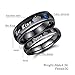 2Pcs Black Stainless Steel His Queen & Her King Couples Rings Set Wedding Engagement Band (Male Size 9 & Female Size 7)