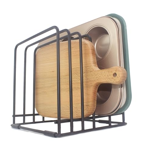 Eyskutvjc Cutting Board Organizer,Kitchen Cabinet Organizer,Divided Rack with 5 Slots