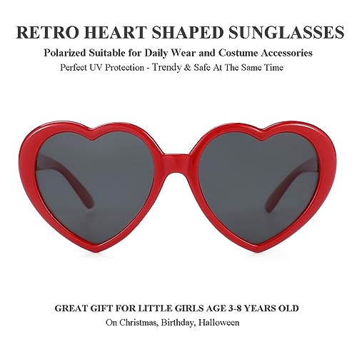 Gleyemor GL5155A Kids Polarized Heart Shaped Sunglasses thumb #1