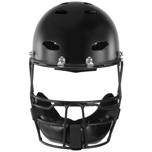 Tontron Slowpitch Softball Pitchers/Fielders Mask with ABS Outer Shell (Matte Black, Medium)