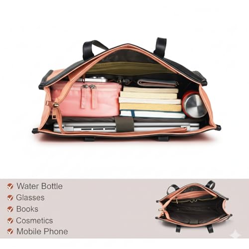 Image of K London Vegan Leather Handbag For Women-Girls | Satchel Bag for Womens | Fit Upto 15 Inch Laptop | Shoulder Bag | Ladies Purse | Tote Bag With Top Double Handle Handbag For Women
