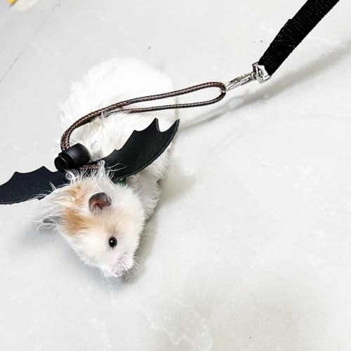 Image of Bearded Dragon Harness and Leash Adjustable Soft Leather Reptile Lizard Leash for Amphibians and Other Small Pet Animals-Brown Wing