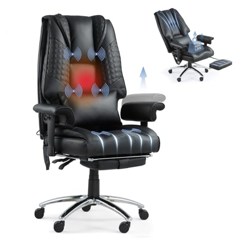 The 20 Best Massage Chair for Tall Person: Ultimate Comfort and Support Guide 20 Suvivityse Big and Tall Office Chair with 6 Point Massage & Heating, Reclining Office Chair with Footrest-Black