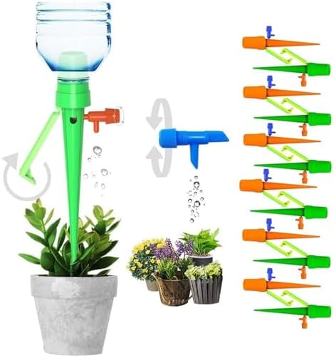 12 Pack Automatic Plant Watering Spikes - Self Drip Irrigation Device For Indoor Potted Plants