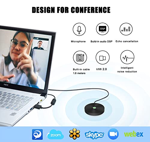 Matosio PowerMic 360 Degree Metal Conference Telephone Microphone with Echo and Noise Cancellation for Meeting Room or Home Office - Image 2
