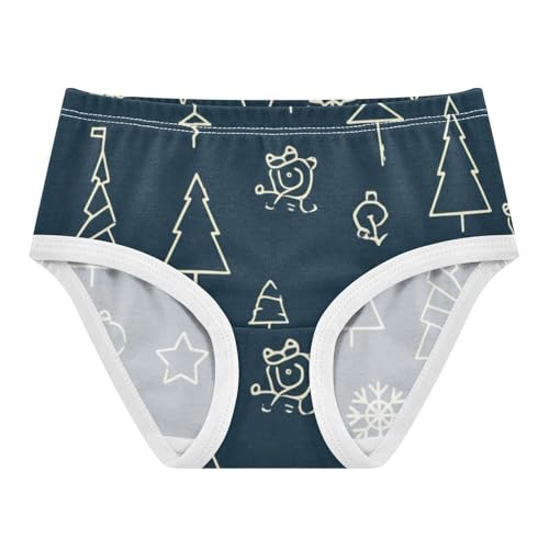 Cartoon Toddler Underwear Floral 2t Cotton Girl Panties Cute Outline Xmas Navy Briefs Girls Undies