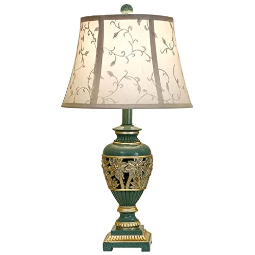 ABGRC Dekoracyjna europejska lampa stołowa retro, ciepła i romantyczna atmosfera lampka nocna, prosty i bezpieczny montaż lampa biurkowa do salonu, sypialni, oszczędność energii