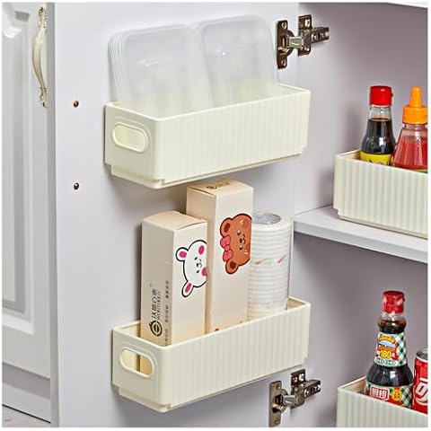 Maiyuansu Kitchen Cabinet Door Organizer,2-pack Refrigerator Side Storage Box,Kitchen Organizer,Over Cabinet Towel Bar Foil Organizer,No Drilling Cover