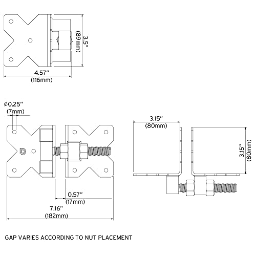 D&D Technologies Ddshdss Stainless Steel Heavy Duty Gate Hinge. Non Self-Closing. Fits Posts And Gate Frames 4" Deep Or Greater, 2 Count #TOP2