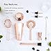 VonShef Parisian Cocktail Shaker Barware Set in Gift Box with Recipe Guide, Cocktail Strainers, Twisted Bar Spoon, Jigger, Muddler and Pourers, Copper, 9 Piece Set, 17oz - Rose Gold