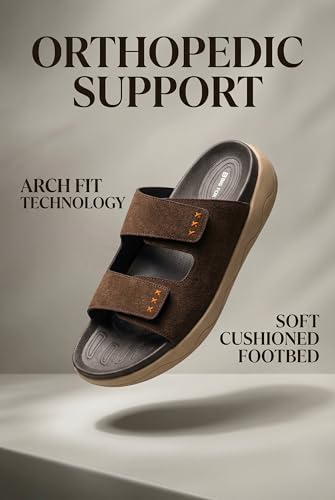 Image of Big Fox Alphabounce- 15 Men's Orthopedic Comfort Slides | Dual Strap Cushioned Sandals | Lightweight Daily Wear