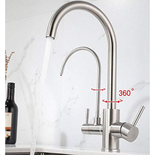 Robinet de cuisine pour filtre à eau pivotant en acier pour simplifier l'évier