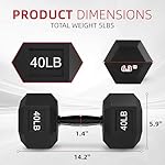 Rubber Encased Hex Weights Dumbbells Set of 5 – 50 lb Pair | Cast Iron Hand Weights with Anti-Slip Grip for Home Gym Strength Training - Image 2