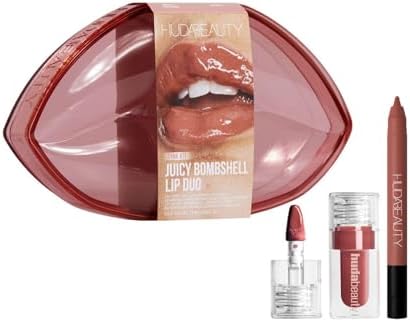 Huda Limited Edition Pink Kit Juicy Bombshell Lip Duo - Lip Pencil and Lip Gloss - Travel Size