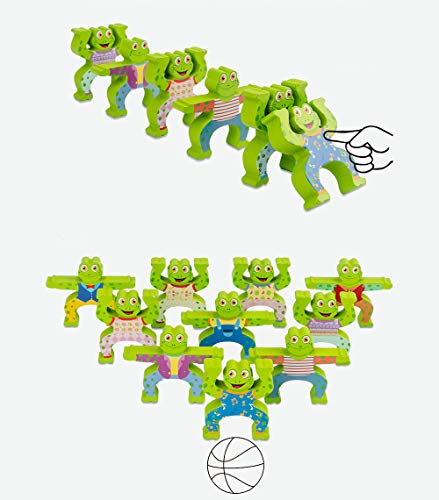Besting Balancing Stacking Blocks Frog Blocks High Swing Parent-Child Children's Educational Balance Wooden Stacking Acrobatic Interlock Decompression Preschool Toys Balancing Games (Hj012) #TOP3