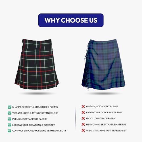Image of Authentic Scottish Men's Tartan Kilts - Highland Light Weight Value Kilt | Embrace Your Heritage with Comfort
