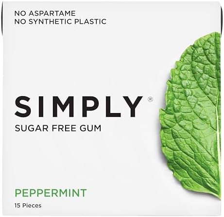SIMPLY Gum | Dental Gum | Xylitol Chewing Gum - Sugar Free | Peppermint | Pac...