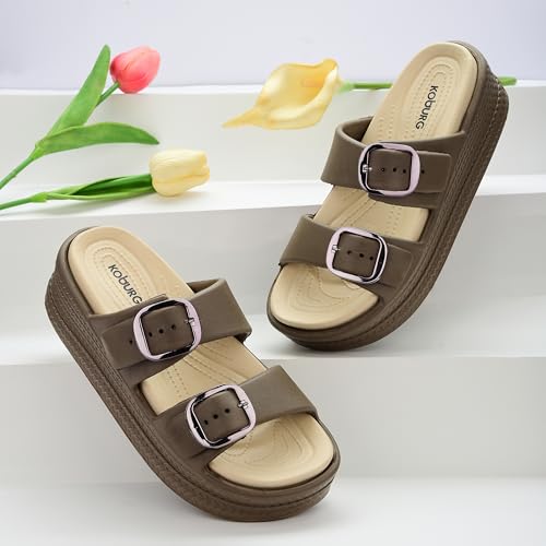 Image of KOBURG Diva Sandals for Women| Durable| Lightweight| Daily|Stylish l Antiskid|Heels|Easy to Clean Sandals| Comfortable | Extra Soft Slide KS-444