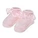 EPEIUS 6 Pair Pack Newborn Baby-Girls Eyelet Frilly Lace Socks Princess Ankle Socks White/Pink/Ivory/Grey/Green/Purple 0-3 Months