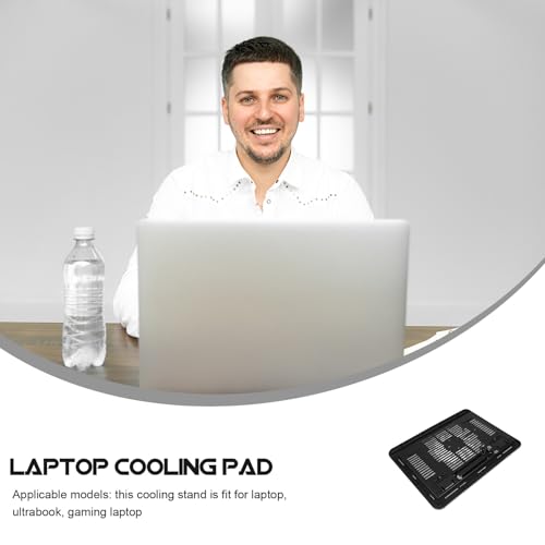 Base ergonómica con ventilador silencioso para laptop negro miniatura 7