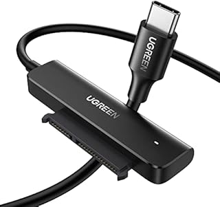 UGREEN SATA to USB C Adapter Cable, USB C Hard Drive Reader for 2.5 Disk, Type C to SATA III Cable with UASP Compatible with SATA HDD SSD, MacBook Pro Air, USB C Laptop