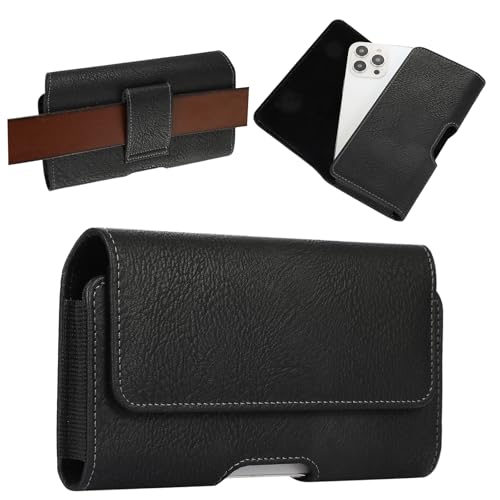 Etui de Ceinture Pochette Telephone Holster Homme avec Fermeture Magnétique, Sac de Taille Telephone Portable pour Ceinture Sacoche Homme en Cuir Housse Coque Holster...