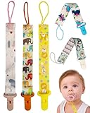 ZEXIJOW Set 5 Chupetero de clip para Bebé,Cadena Chupete Bebe,prendedor de chupeta,cuerda chupete bebe,chupeteros,Cadena de Chupetes para niños y niñas,Diseño de Una Pieza,animal
