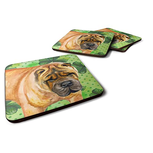 Caroline's Treasures BB9835FC Shar Pei St Patrick's Decorative coasters, Multicolor