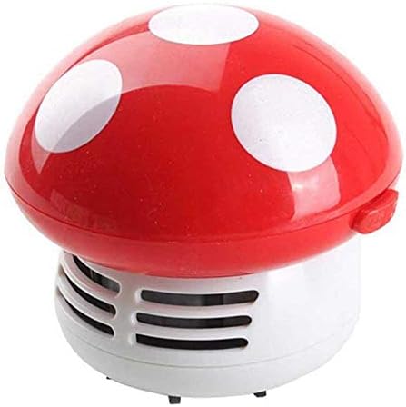 Gocomcom HONBAY Mini Cute Table Dust Vaccum Cleaner, Mushroom Shaped New Portable Corner Desk Vaccum Cleaner Mini Cute Vacuum Cleaner Dust Sweeper (RED)