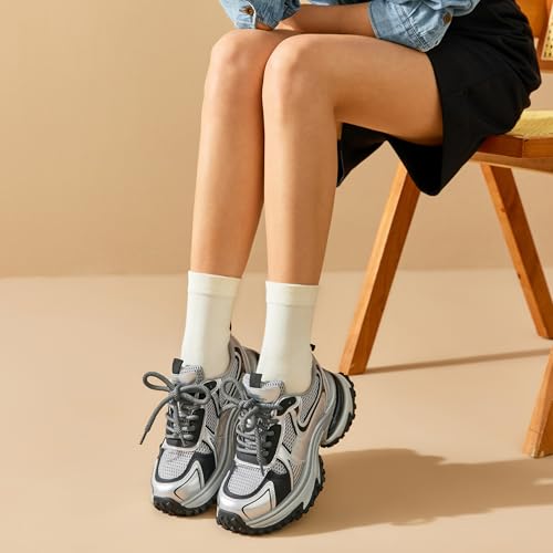 BEAU TODAY Chunky Sneakers for Women,Fashion Platform Walking Sneakers,Comfortable Arch Support Tennis Dad Shoes2