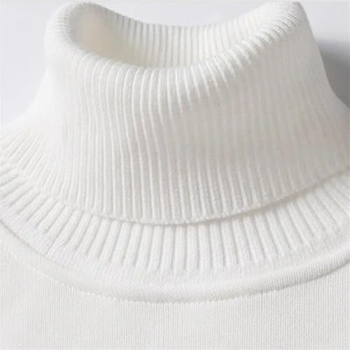 Men's Turtleneck Long Sleeve Sweater Fleece Lined Ribbed Trim Warm Thick Knit Casual Pullover2