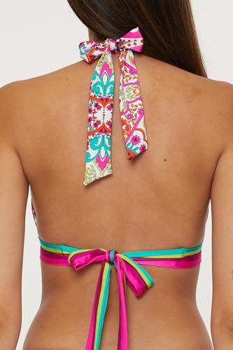 Trina Turk Women's Hawaiian Garden Halter Bikini Top, Floral Print, Adjustable, Tie Back, Swimwear Separates3