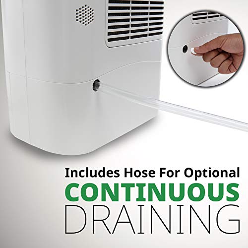 Ivation 19 Pint Small-Area Desiccant Dehumidifier Compact And Quiet - With Continuous Drain Hose For Smaller Spaces, Bathroom, Attic, Crawlspace And Closets - For Spaces Up To 410 Sq Ft #TOP2