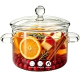 1.5L/50oz Glass Simmer Pot for Stove Top, Clear...