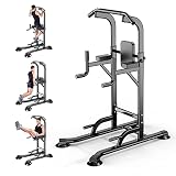 Power Tower Adjustable Height Pull Up Dip Station Multi-Function Home Strength Training Fitness Work